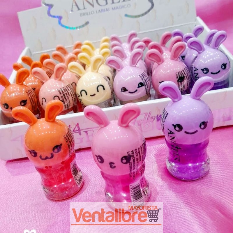 BRILLO LABIAL MÁGICO HIDRATANTE DISEÑO CONEJITO 6 COLORES DISPONIBLES