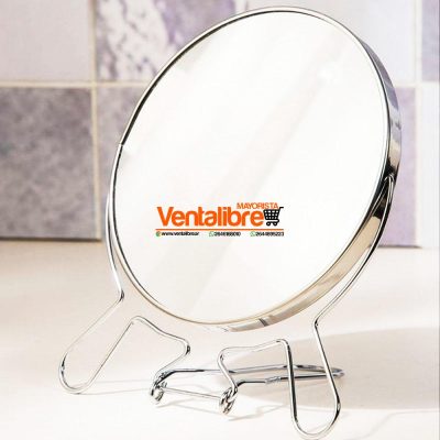 ESPEJO REVERSIBLE CON AUMENTO DOBLE FAZ TOCADOR BAÑO 6"