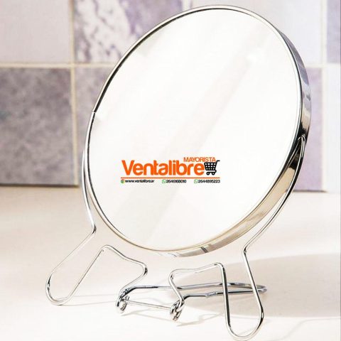 ESPEJO REVERSIBLE CON AUMENTO DOBLE FAZ TOCADOR BAÑO 6"