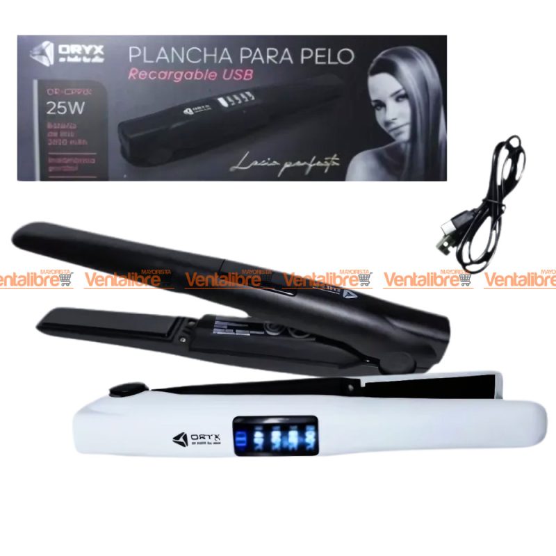 PLANCHA DE PELO ORYX INALÁMBRICA DE 25 W. 2600 MAH.