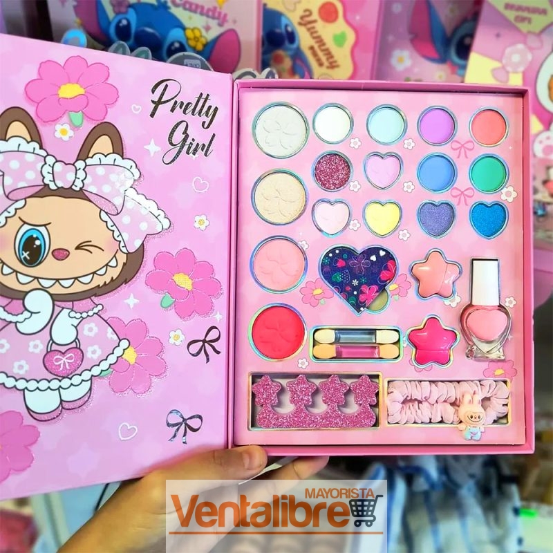 SET DE MAQUILLAJE INFANTIL COMPLETO DE LABUBU PRETTY GIRL