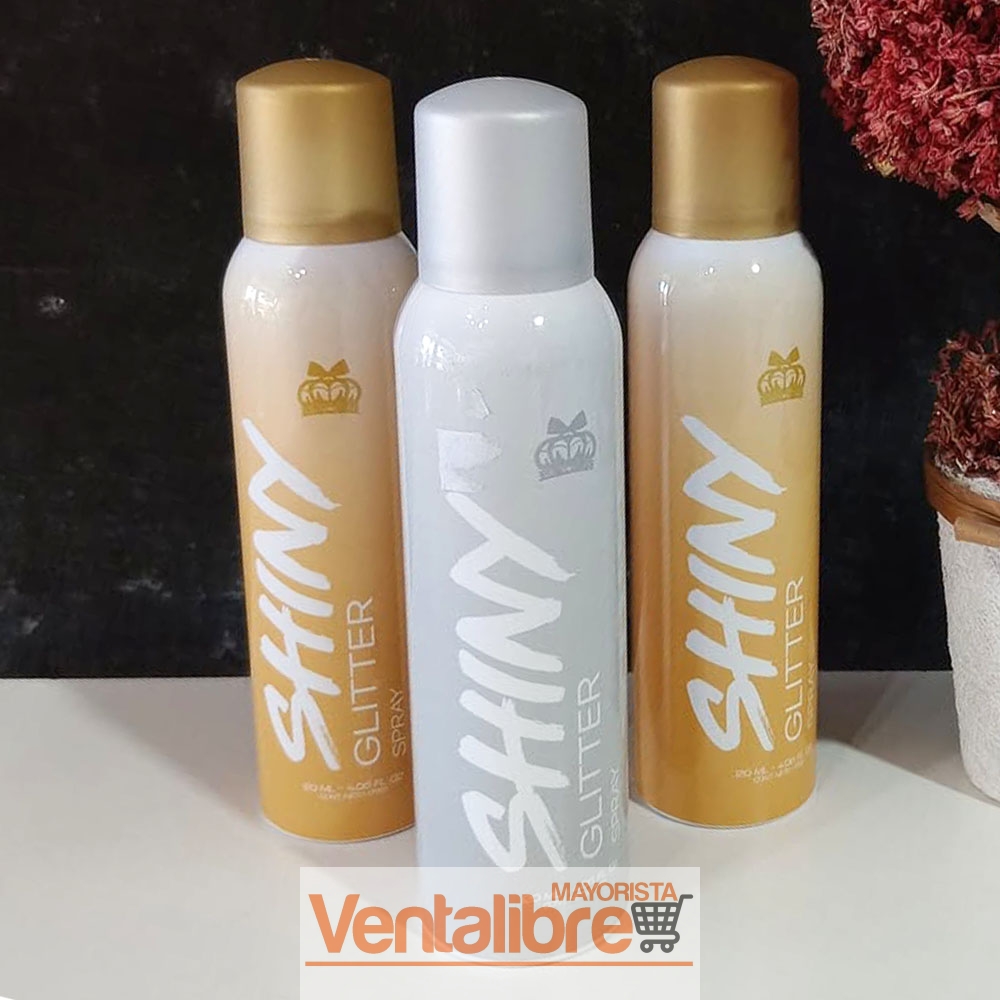 SPRAY SHINY GLITTER PLATA AEROSOL X 120 ML.
