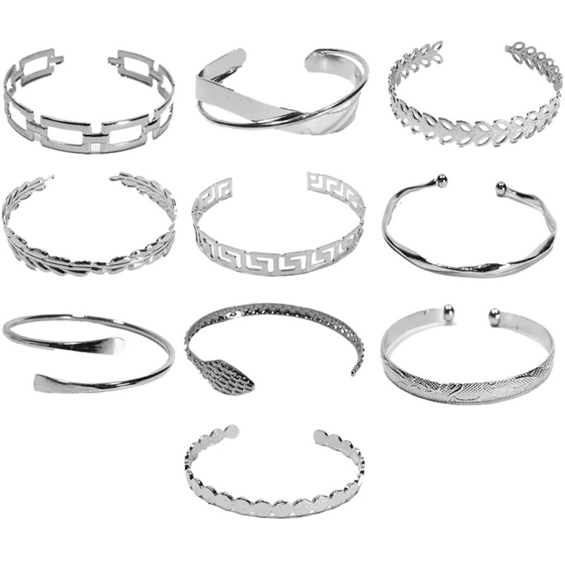 PULSERA ESCLAVA PLATEADA CON DISEÑOS