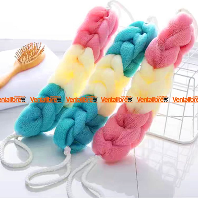 ESPONJA TRENZA DE BAÑO PARA CON COLGANTE