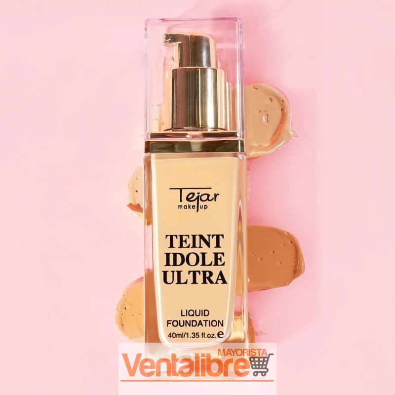 MAQUILLAJE FLUIDO LÍQUIDO CON ENVASE DE VIDRIO 4 TONOS