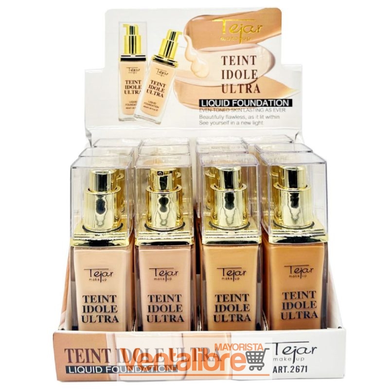 MAQUILLAJE FLUIDO LÍQUIDO CON ENVASE DE VIDRIO 4 TONOS - Image 2