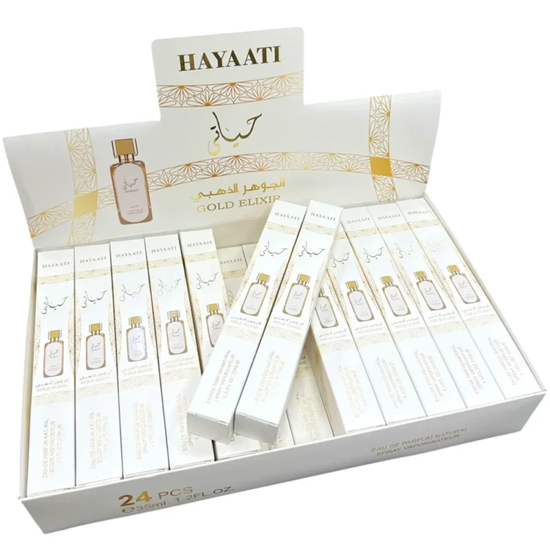 PERFUME ÁRABE LATTAFA HAYAATI GOLD ELIXIR UNISEX TUBO 35 ML.