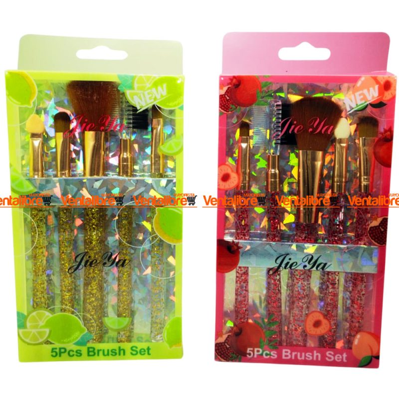 SET DE BROCHAS CON GLITTER X 5 PCS. EN BLISTER - Imagen 2