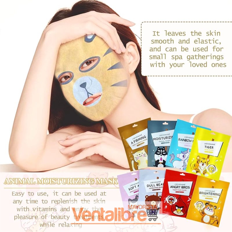 MASCARILLA FACIAL HIDRATANTE CON DISEÑOS SURTIDOS - Imagen 2