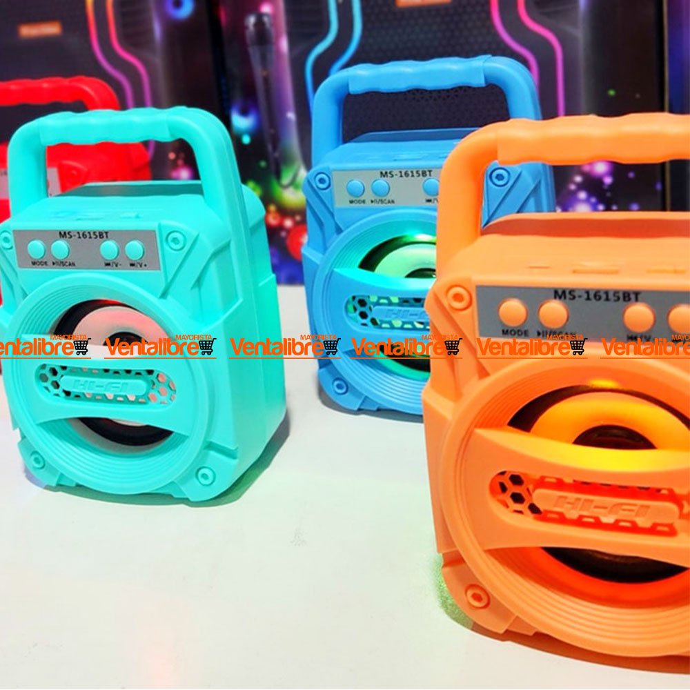 PARLANTE BLUETOOHT DE 3″ RADIO MP3 LUCES LED