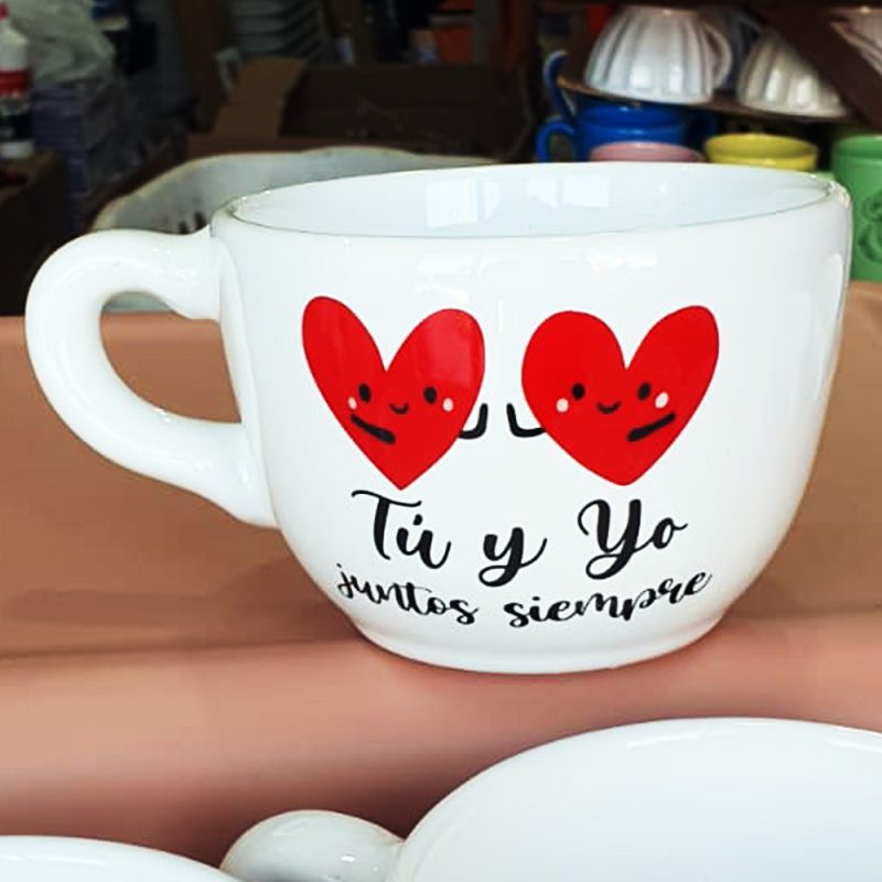 TAZÓN GRANDE DE CERÁMICA DISEÑOS SAN VALENTÍN EXCELENTE CALIDAD - Imagen 2