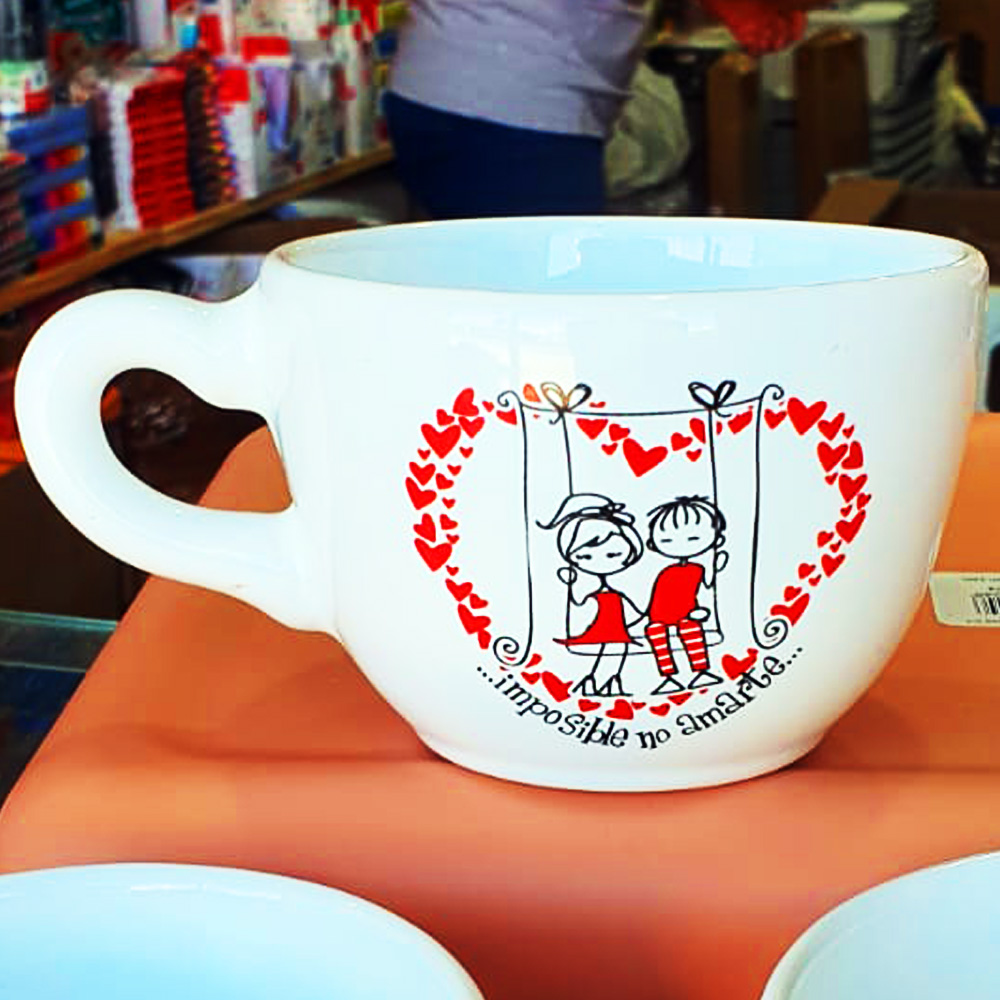 TAZÓN GRANDE DE CERÁMICA DISEÑOS SAN VALENTÍN EXCELENTE CALIDAD
