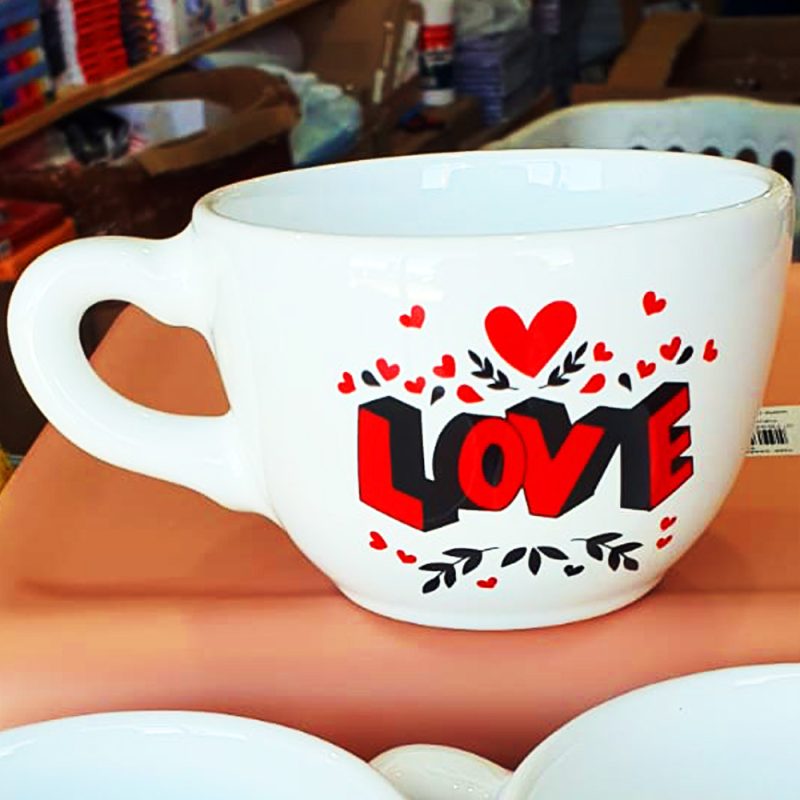 TAZÓN GRANDE DE CERÁMICA DISEÑOS SAN VALENTÍN EXCELENTE CALIDAD - Imagen 8