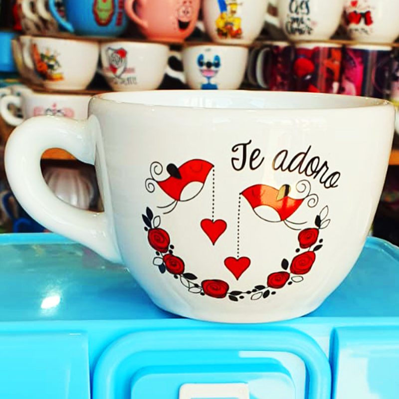 TAZÓN GRANDE DE CERÁMICA DISEÑOS SAN VALENTÍN EXCELENTE CALIDAD - Imagen 12