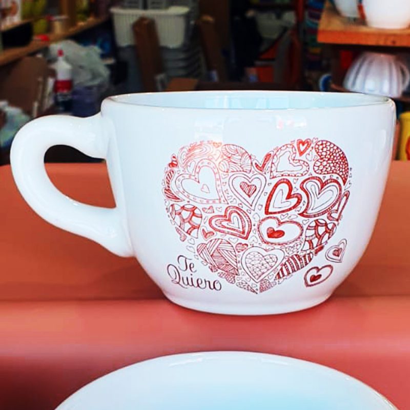 TAZÓN GRANDE DE CERÁMICA DISEÑOS SAN VALENTÍN EXCELENTE CALIDAD - Imagen 3