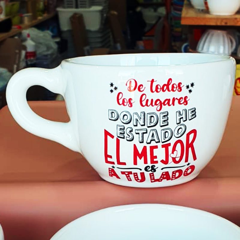 TAZÓN GRANDE DE CERÁMICA DISEÑOS SAN VALENTÍN EXCELENTE CALIDAD - Imagen 4