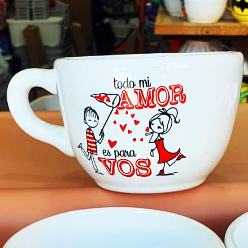 TAZÓN GRANDE DE CERÁMICA DISEÑOS SAN VALENTÍN EXCELENTE CALIDAD - Imagen 6