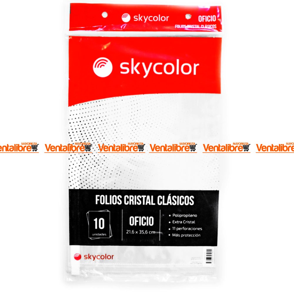 FOLIOS ESCOLAR OFICIO X 10 UNID. POLIPROPILENO EXTRA CRISTAL