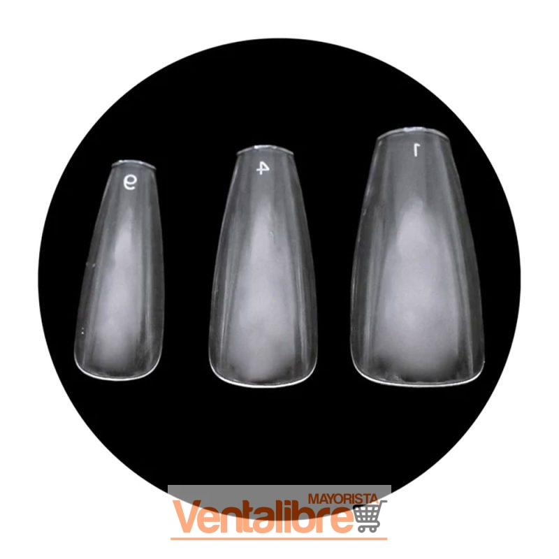 TIPS PARA UÑAS POSTIZAS FORMA COFFIN S X100 PCS.