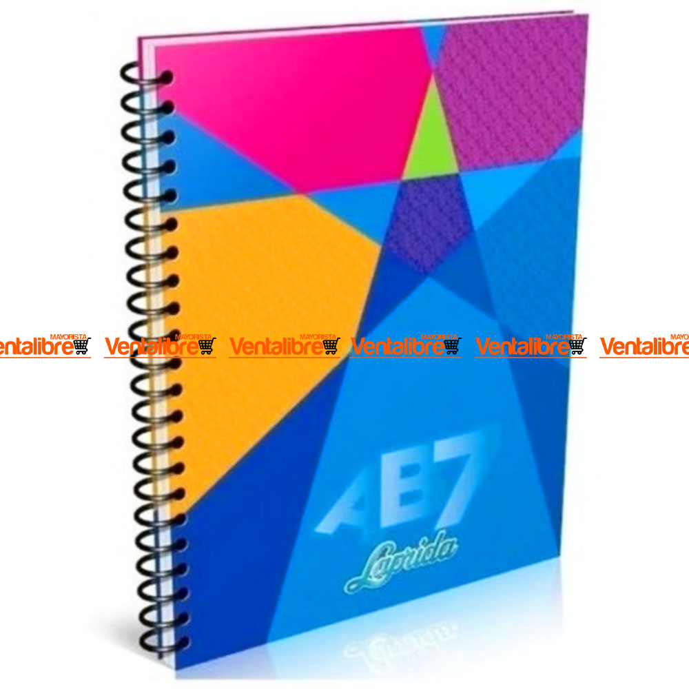 CUADERNO LAPRIDA AB7 TAPA DURA RAYADO 21X27 X 100 HOJAS