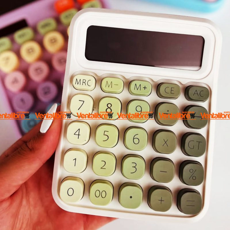 CALCULADORA MEDIANA DE 12 DÍGITOS VARIOS COLORES EN BLÍSTER