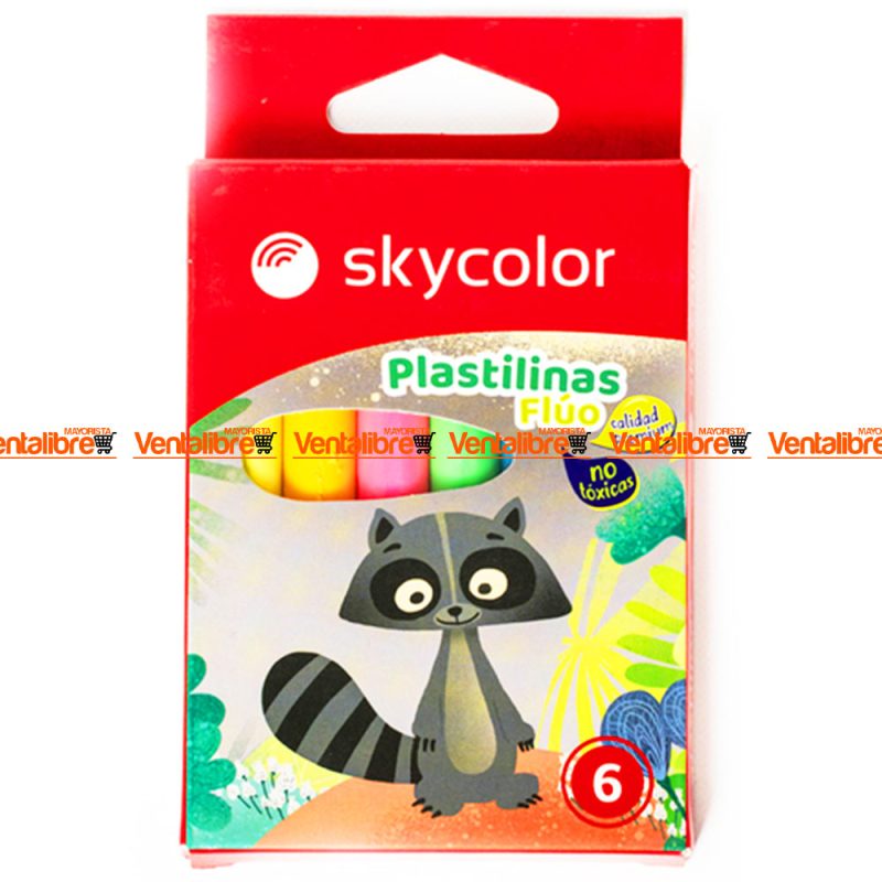 PLASTILINA EN BARRITA X 6 UNID. COLORES FLÚOR SURTIDOS