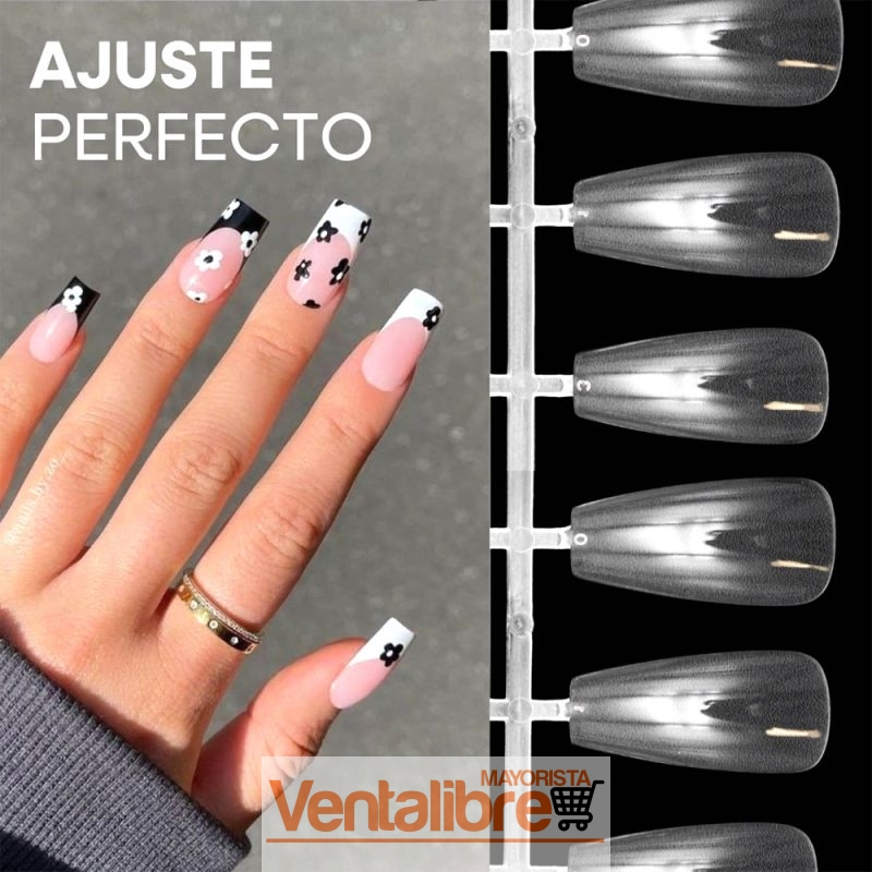 TIPS SOFT GEL FORMA COFFIN EN ESTUCHE X 240 PCS.
