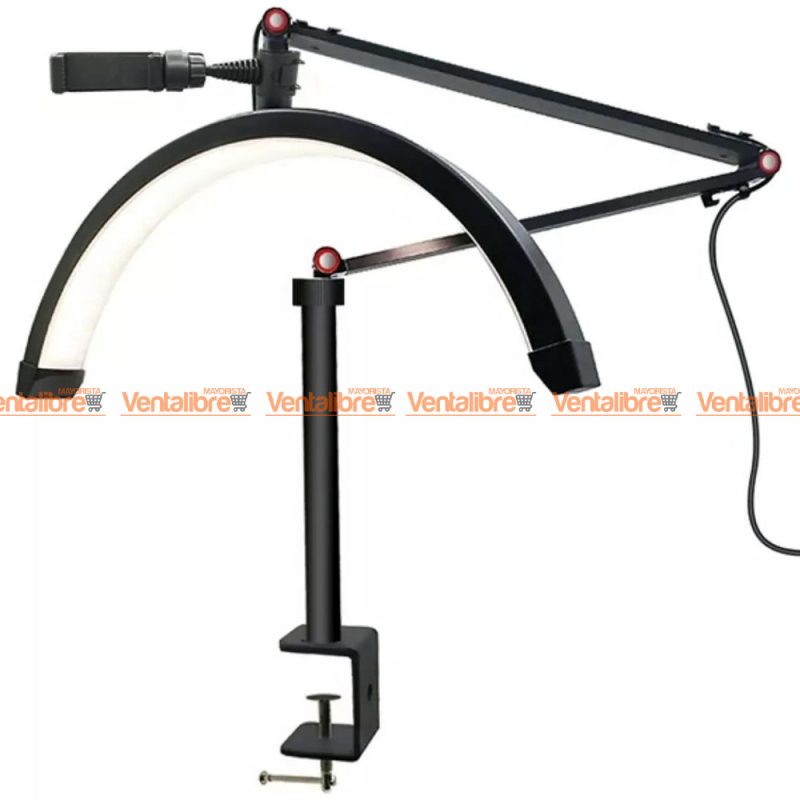 VELADOR LAMPARA LED FLEXIBLE MEDIA LUNA ARTICULADA PREMIUM C/SOPORTE - Imagen 5