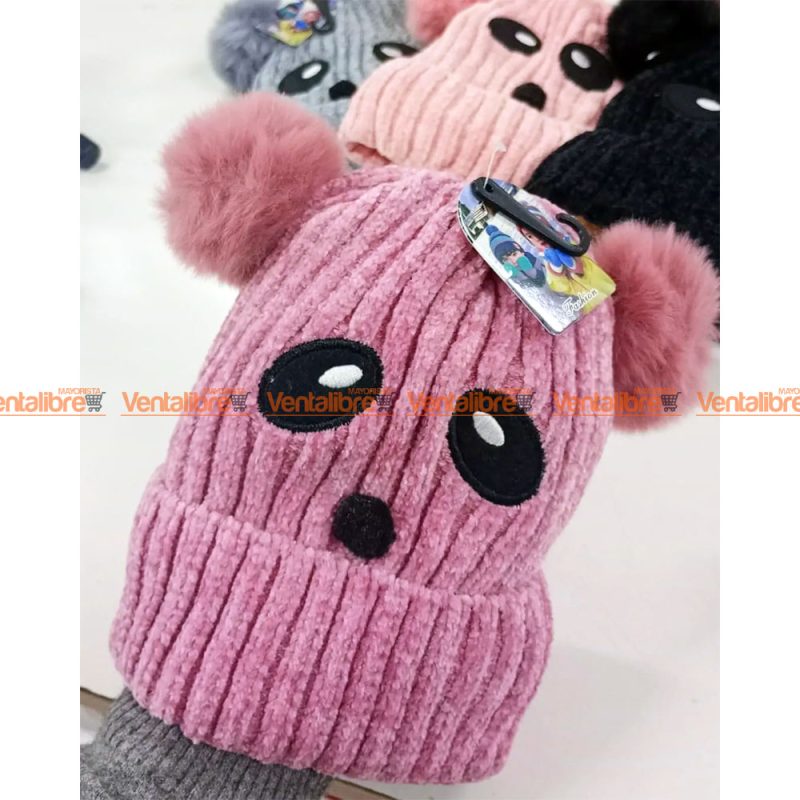 GORROS PANDA FORRADO CON CORDERITO VARIOS COLORES - Image 3