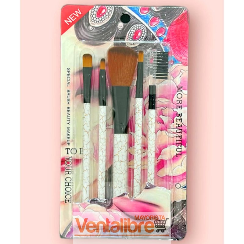 SET DE 5 BROCHAS PARA MAQUILLAJE PROFESIONALES - Imagen 2