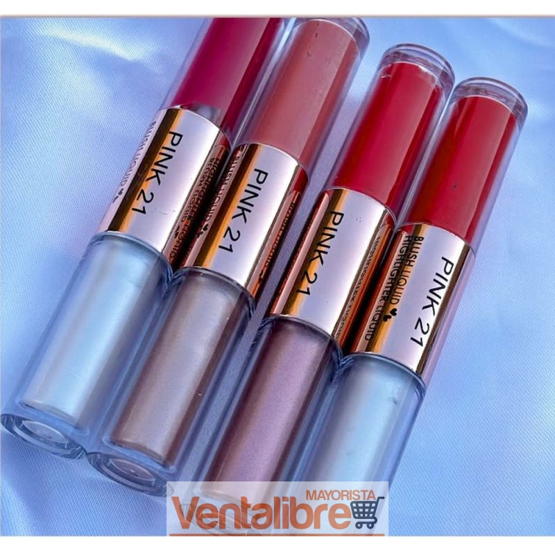 RUBOR MÁS ILUMINADOR LÍQUIDO 6 COLORES 2 EN 1