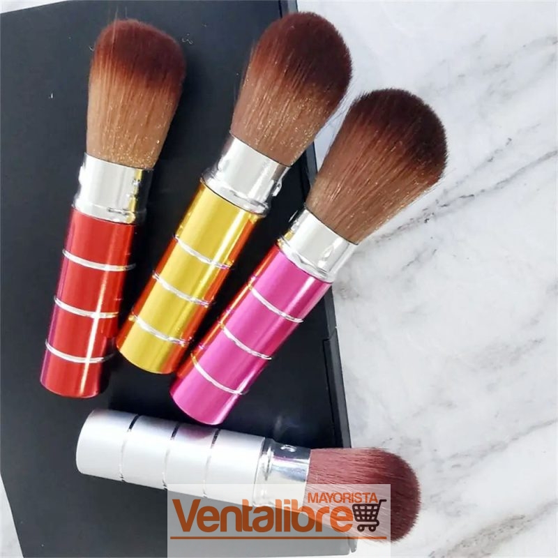 BROCHA PARA MAQUILLAJE TAMAÑO DE CARTERA COLORES SURTIDOS