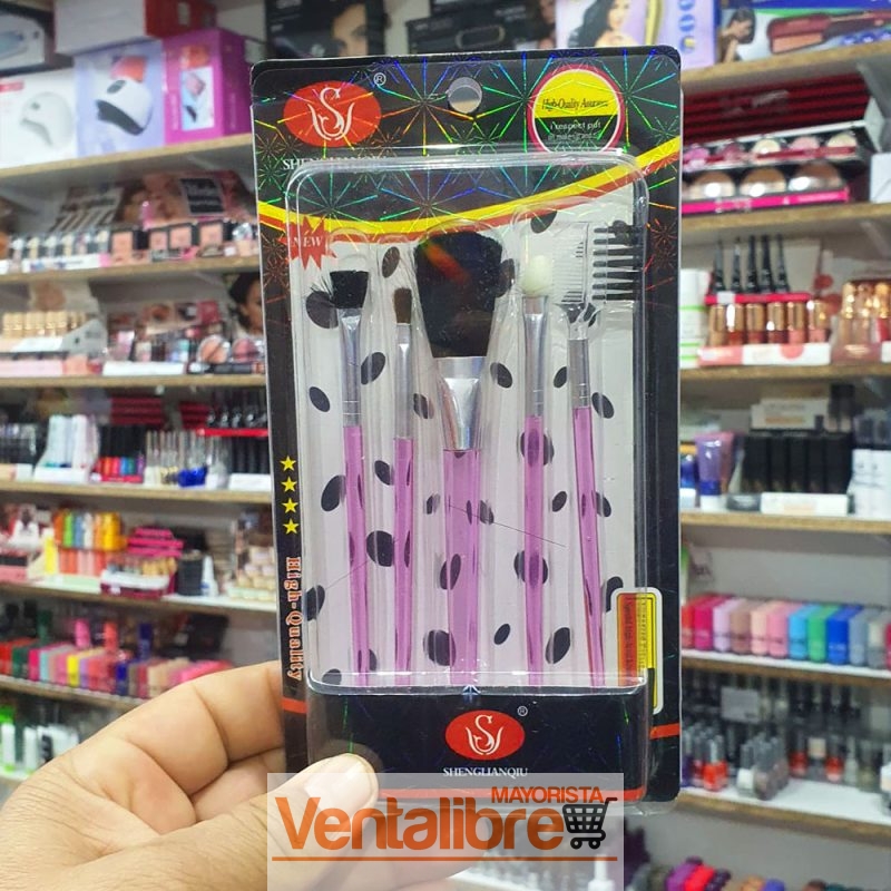 SET DE 5 BROCHAS PARA MAQUILLAJE PROFESIONALES - Imagen 4