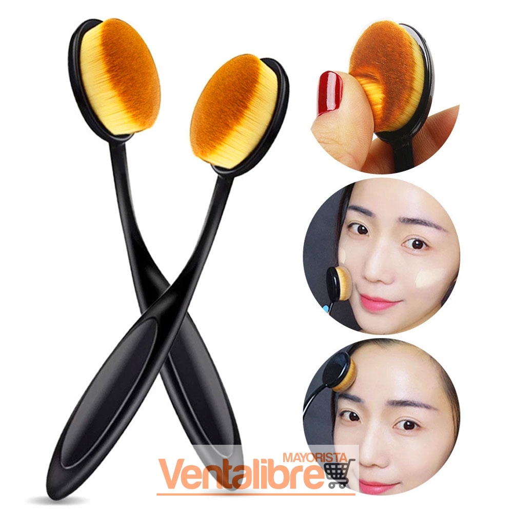 BROCHA OVALADA PARA APLICAR BASE DE MAQUILLAJE "TOOTHBRUSH BRUSHES"