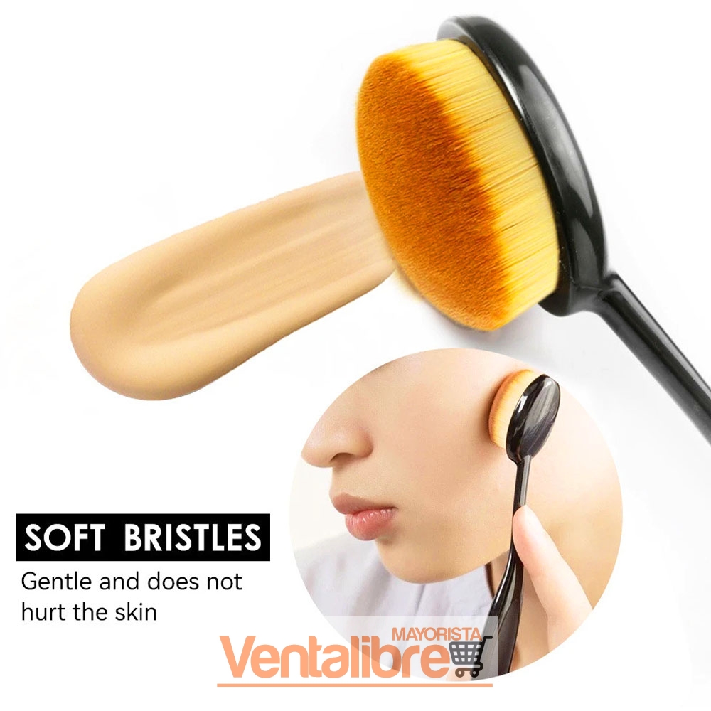 BROCHA OVALADA PARA APLICAR BASE DE MAQUILLAJE "TOOTHBRUSH BRUSHES" - Image 2