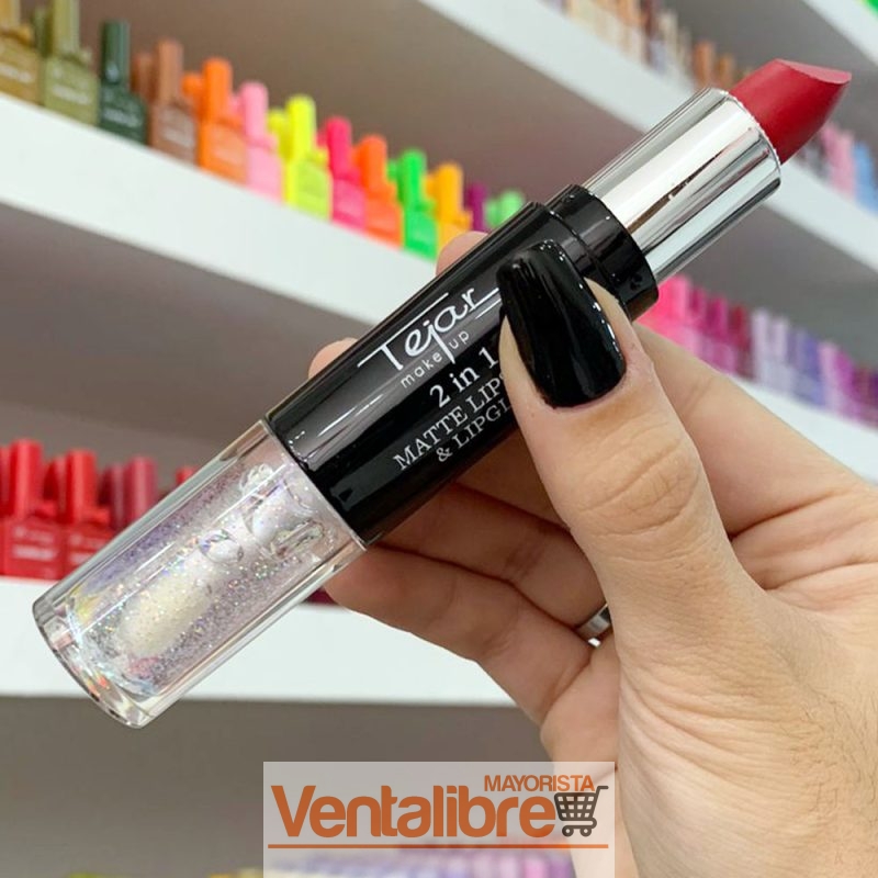 LÁPIZ LABIAL MATE 2 EN 1 MATE Y LIPGLOSS