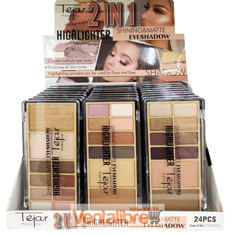 PALETA DE SOMBRA BRILLANTE Y MATE X 8 COLORES + 2 ILUMINADORES - Imagen 2
