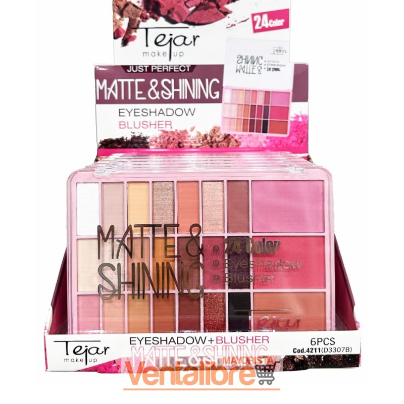 PALETA DE SOMBRA SHINNING & MATTE + RUBOR X 24 COLORES LARGA DURACIÓN - Imagen 2