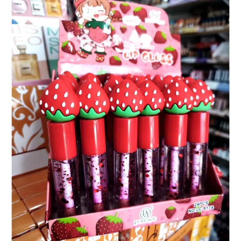 LIP GLOSS FRUTILLA CON BRILLO