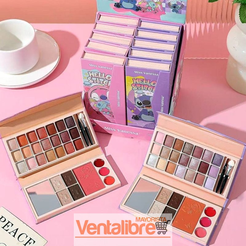 PALETA STITCH DE MAQUILLAJES 29 COLORES Y ESPEJO - Imagen 2