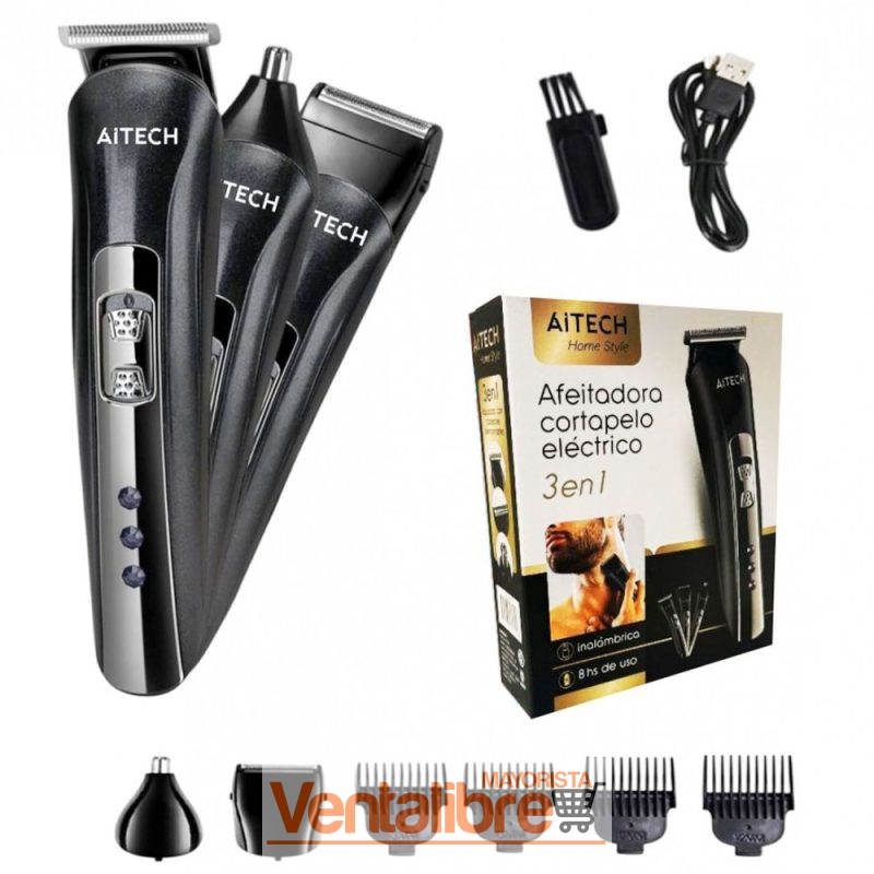 CORTAPELO AFEITADORA ELÉCTRICA RECARGABLE 3 EN 1 INALÁMBRICA - Image 2
