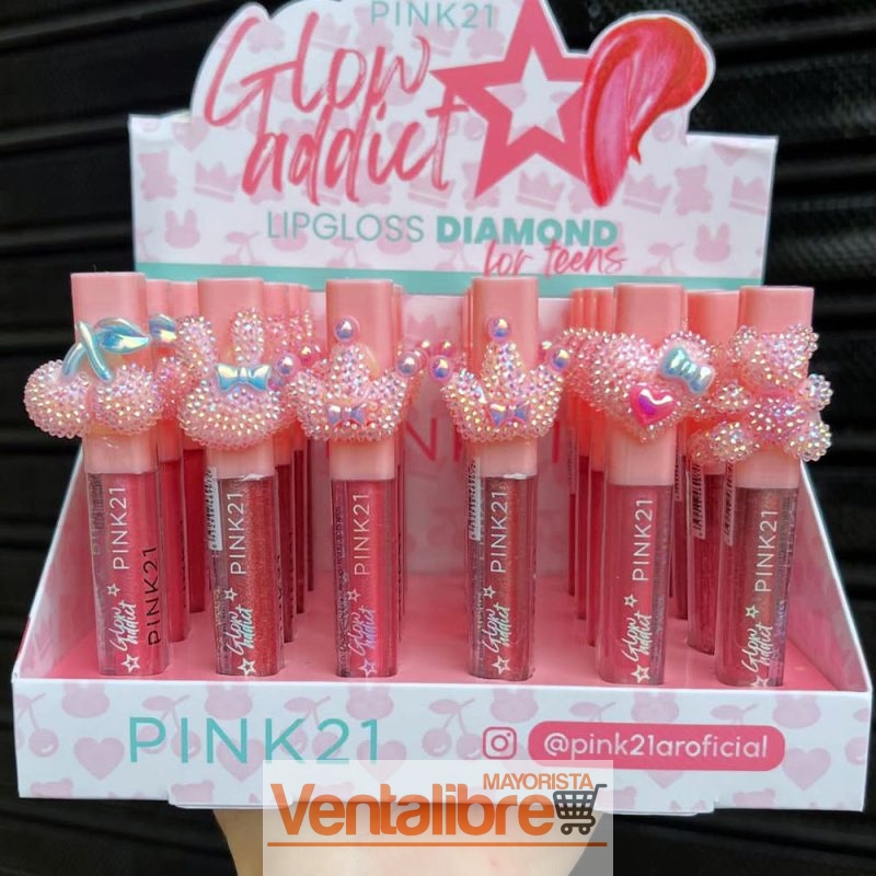 BRILLO LABIAL PARA TEENS EFECTO DIAMANTE 5 DISEÑOS 2 TONOS - Imagen 2