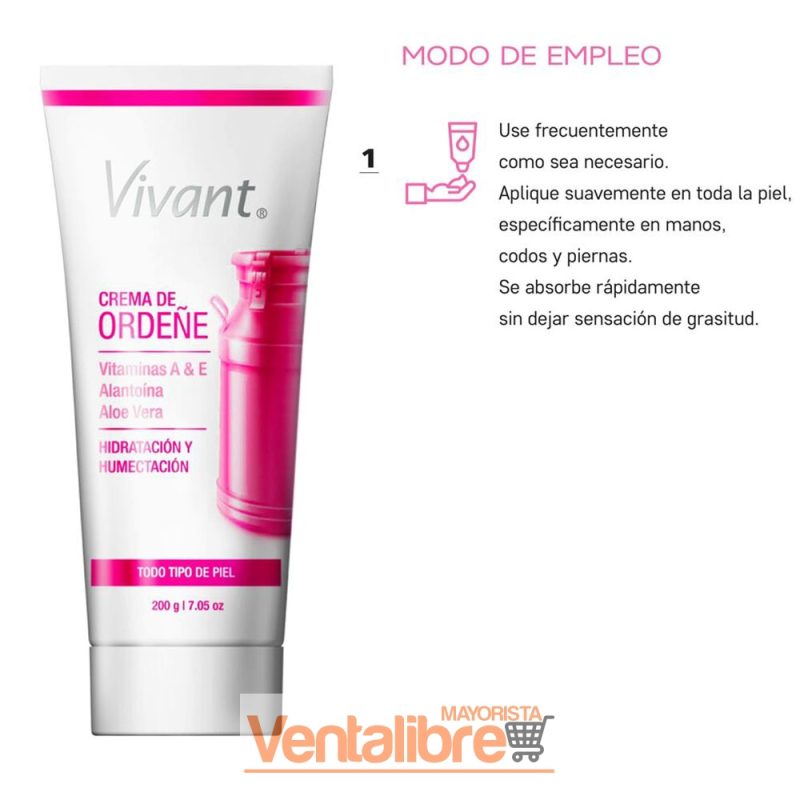 CREMA DE ORDEÑE PARA PIEL AGRIETADA CON VITAMINAS A-E Y ALOE VERA 200 GRS. - Imagen 3