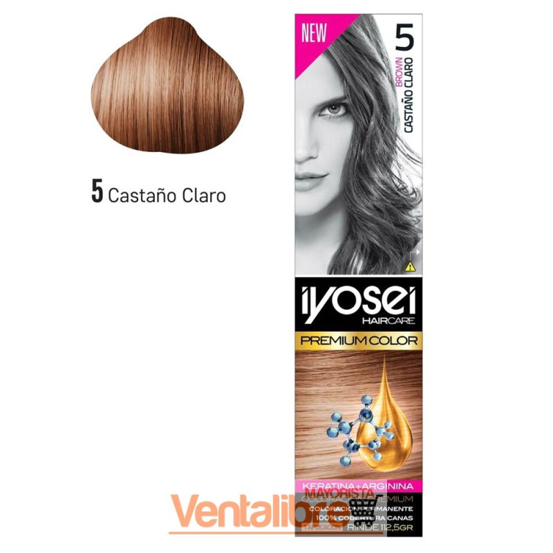 TINTURA IYOSEI PREMIUM TONO 5 CASTAÑO CLARO 45 GRS.