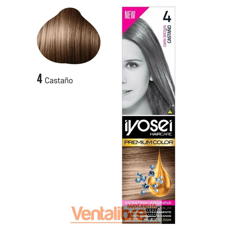 TINTURA IYOSEI PREMIUM TONO 4 CASTAÑO 45 GRS.
