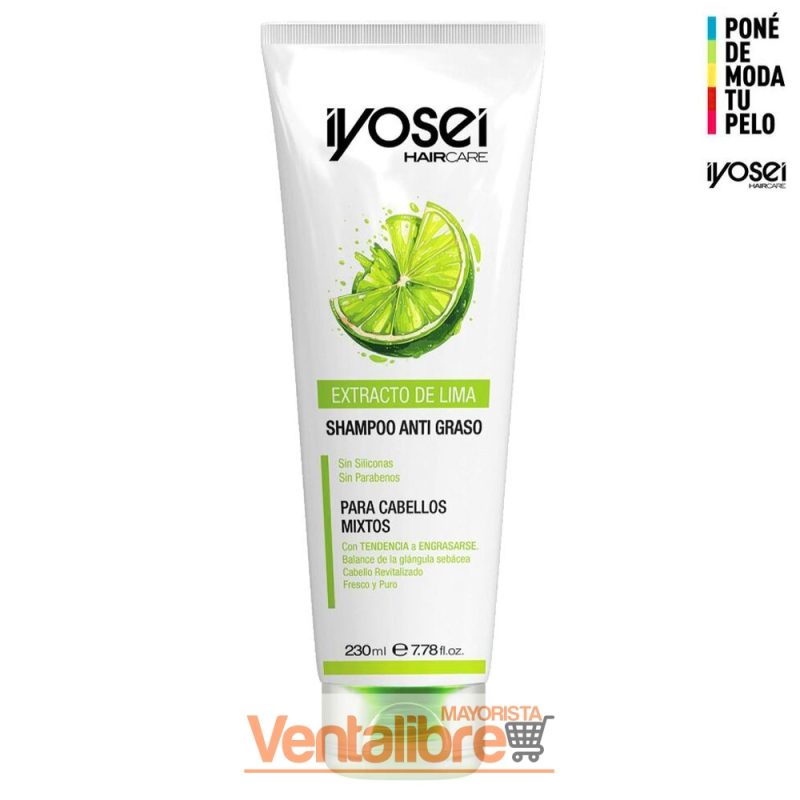 SHAMPOO ANTI GRASO PURIFICANTE CON EXTRACTO DE LIMA 230 ML.