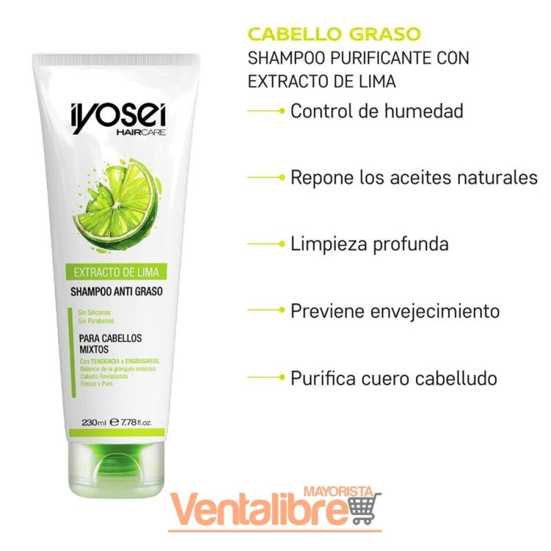 SHAMPOO ANTI GRASO PURIFICANTE CON EXTRACTO DE LIMA 230 ML. - Imagen 2