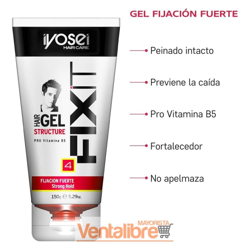 GEL CAPILAR FIXIT FIJACIÓN FUERTE Y CON PRO VITAMINA B5 150 GRS. - Imagen 2