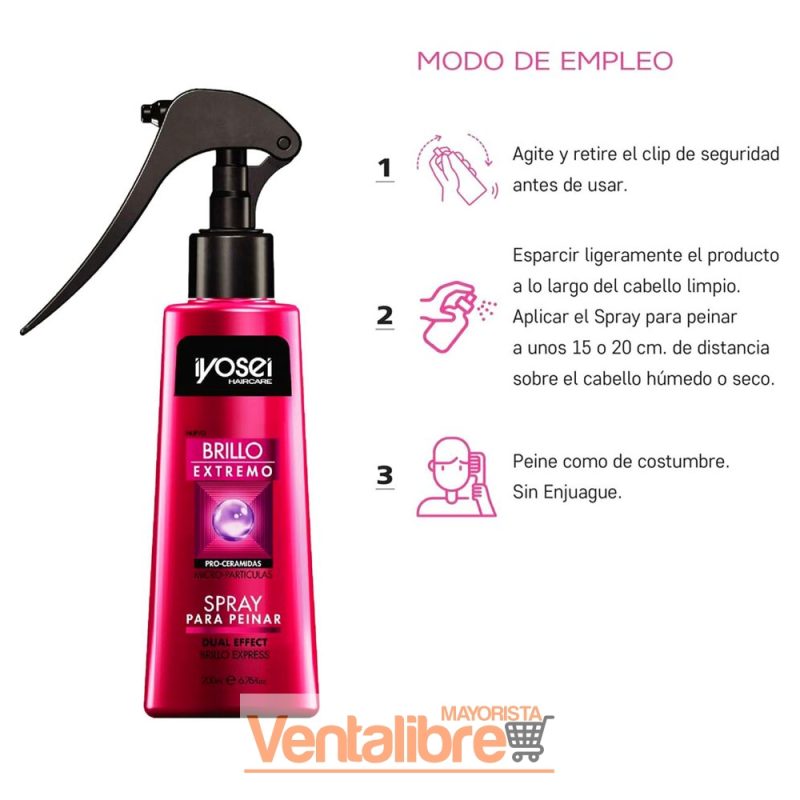 SPRAY PARA PEINAR BRILLO EXPRESS CON CERAMIDAS 200 ML. - Imagen 3