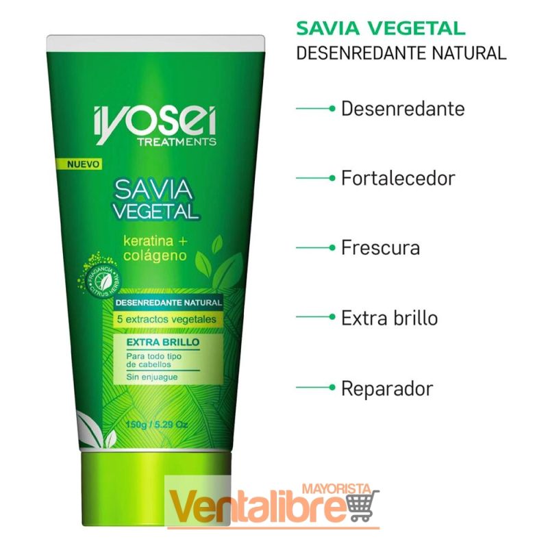 TRATAMIENTO CAPILAR SAVIA VEGETAL KERATINA & COLÁGENO 150 GRS. - Imagen 2